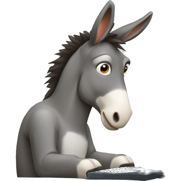 Donkey with Computer emoji