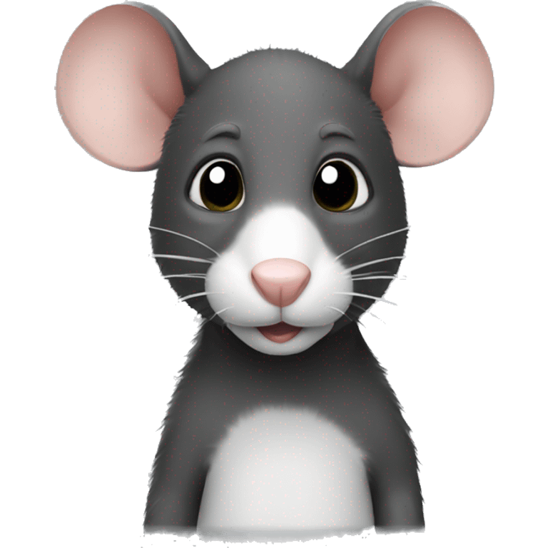 Rat with black and white fur emoji