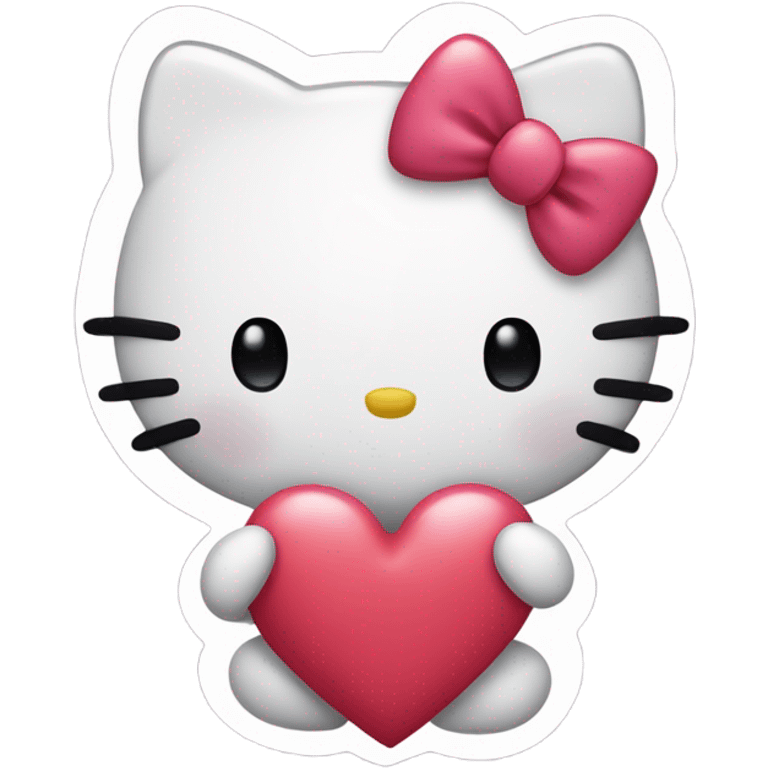 hello kitty with heart emoji