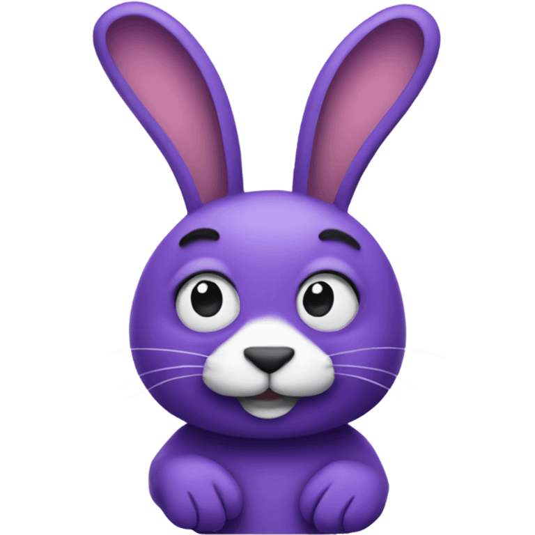 Purple rabbit with floppy ears peace sign emoji