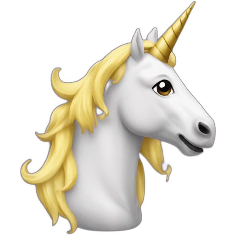 Unicorn with banana as horn emoji