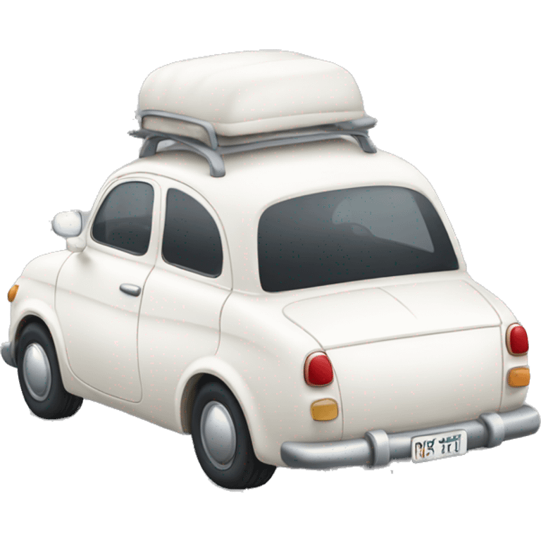 Cute old white car emoji