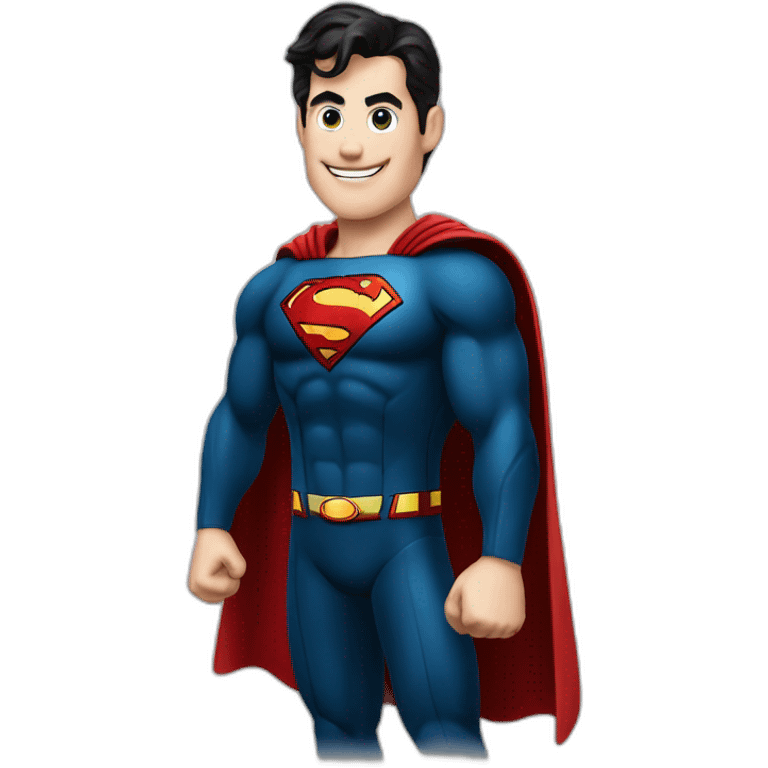 superman giving a thumbs up wearing his black suit from justice league emoji