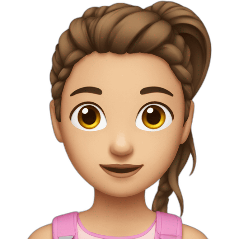 Girl with brown hair in a ponytail emoji