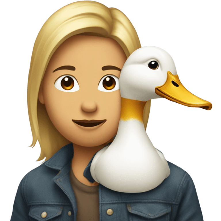 Duck sitting on face emoji