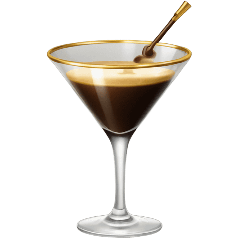 gold rimmed espresso martini glass  emoji