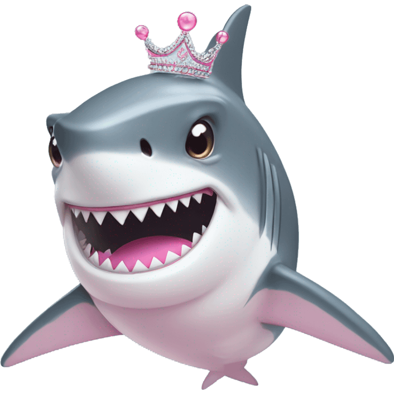 Shark with a pink tutu and tiara  emoji