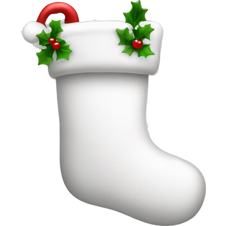 White Christmas stocking  emoji