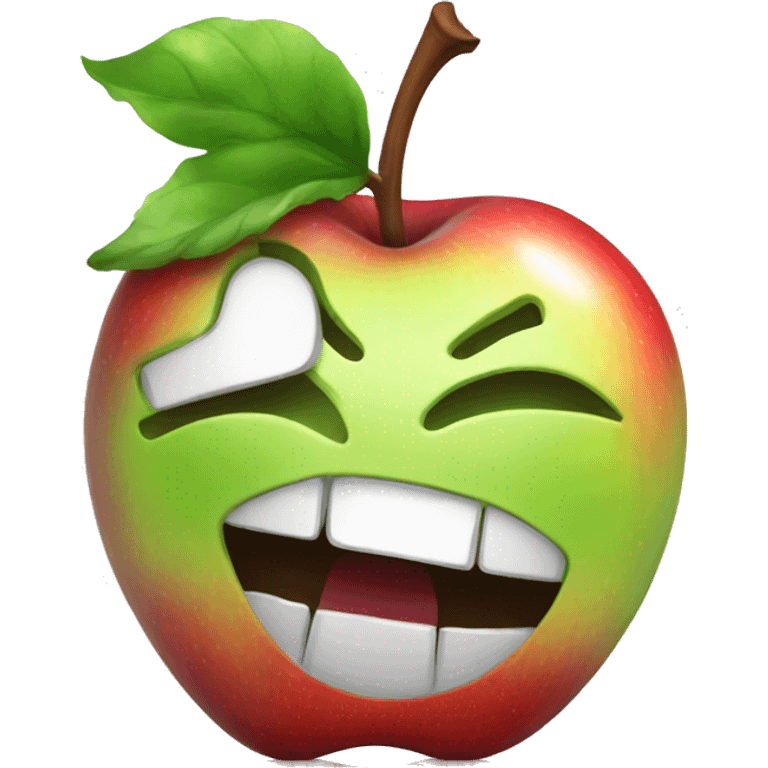 shiny apple with a bite taken out  emoji