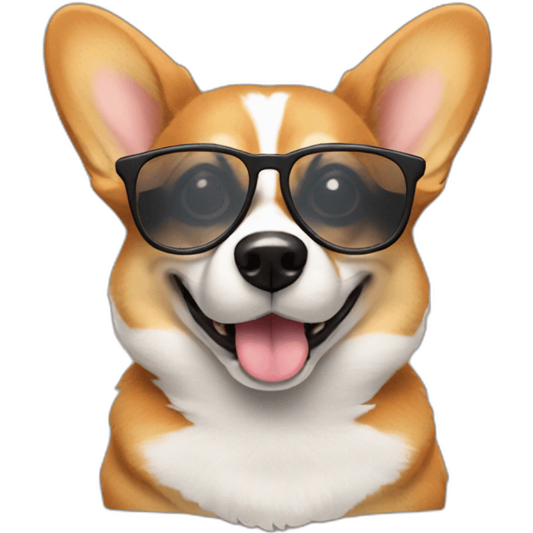 sit Corgi with glasses emoji