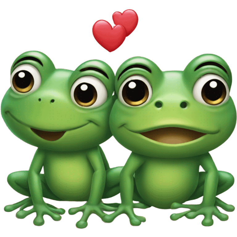 two frogs in love emoji