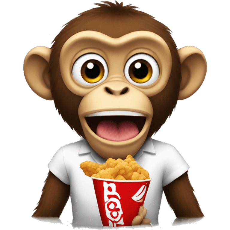 Monkey eating kfc emoji