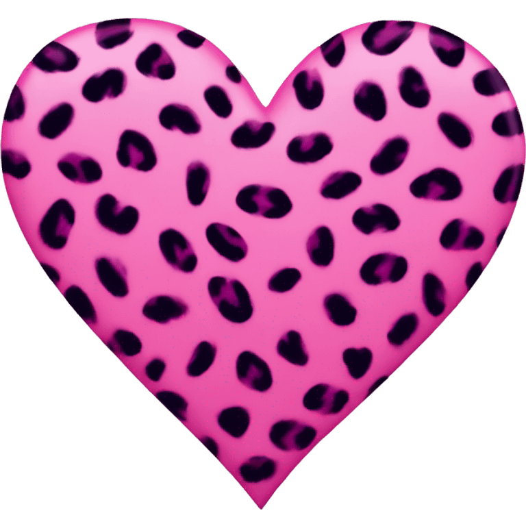 Pink leopard print heart emoji