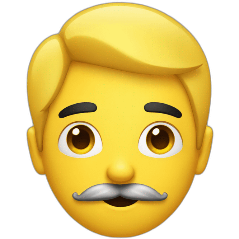 A yellow emoji with a mustache and black hair emoji