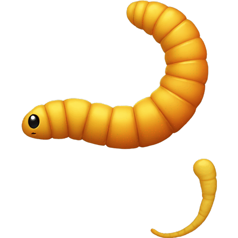 Half yellow half orange worm emoji