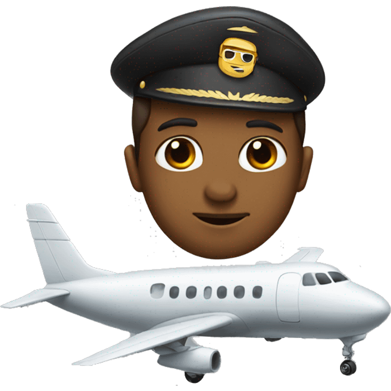 Plane With brown pilot emoji