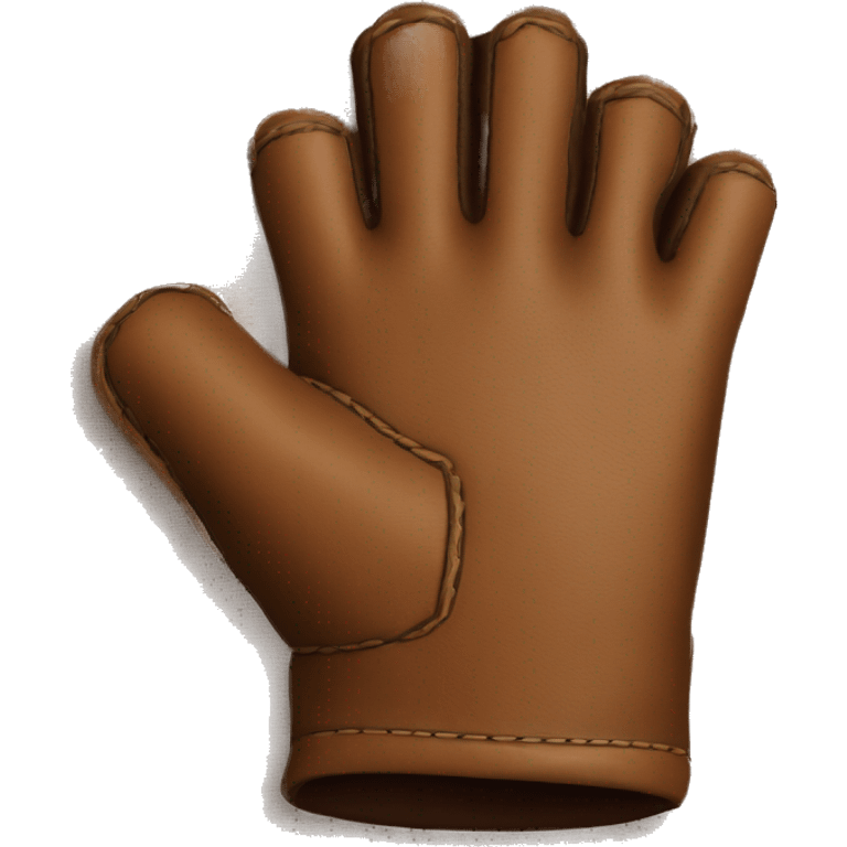 fingerless brown leather glove emoji