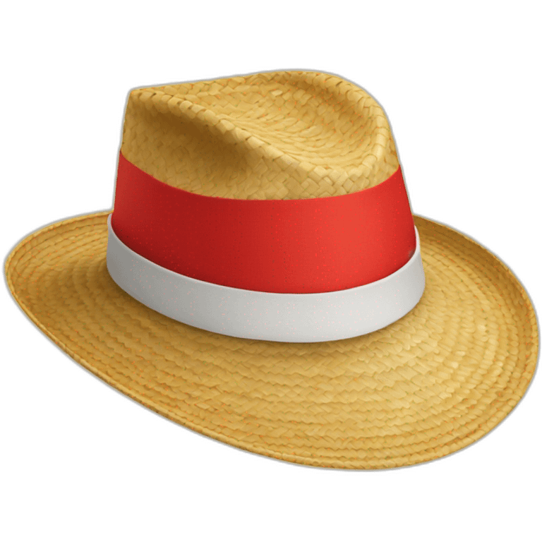 Straw hat with red band emoji