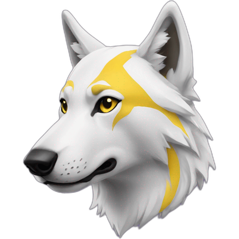 white wolf with yellow lakers jersey emoji