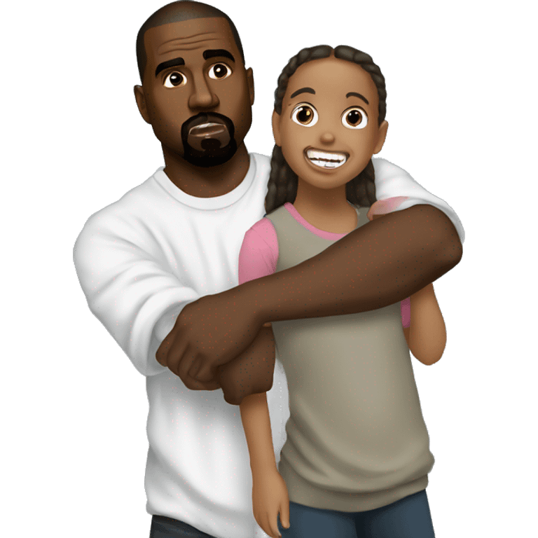 kanye west and his daughter rapping  emoji