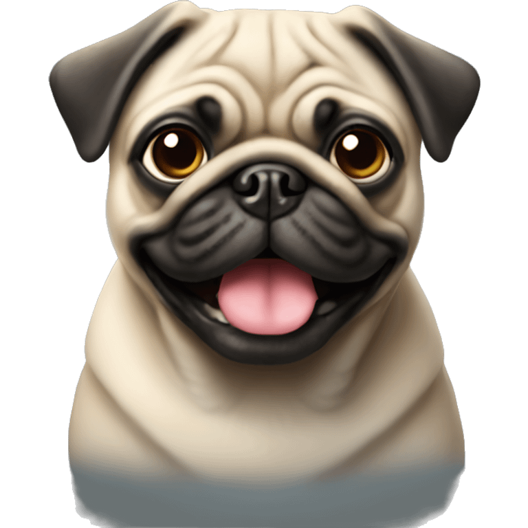 Cute pug facing emoji