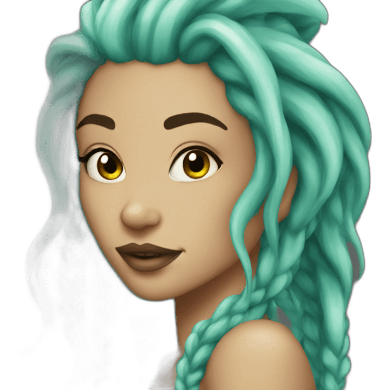 Sexy mermaid with dread locks emoji