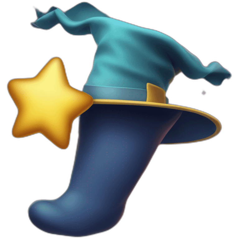 star jumping out of a magic hat without face emoji