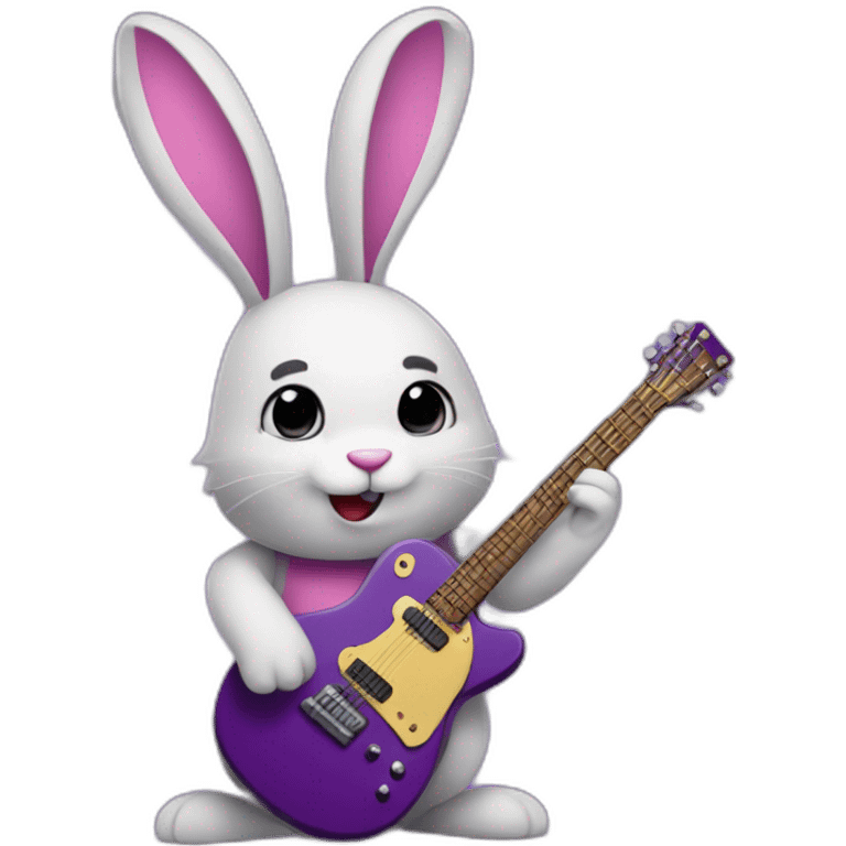 purple animatronic bunny with guitar emoji