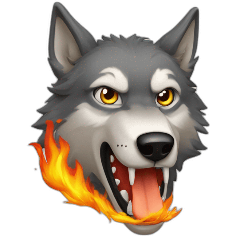 loup en feu emoji