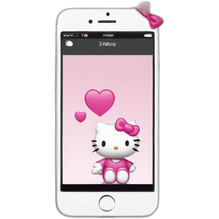 Hello kitty with an iphone emoji