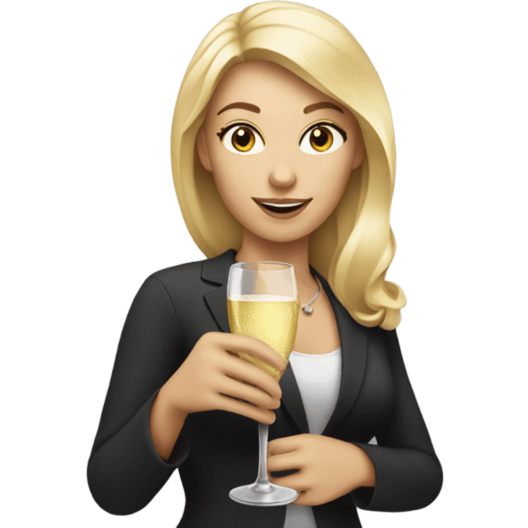 Blonde drinking champagne  emoji