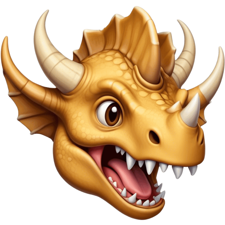 screaming face of a triceratops  emoji