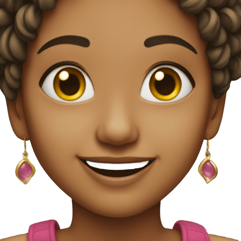 smiling girl with earrings emoji