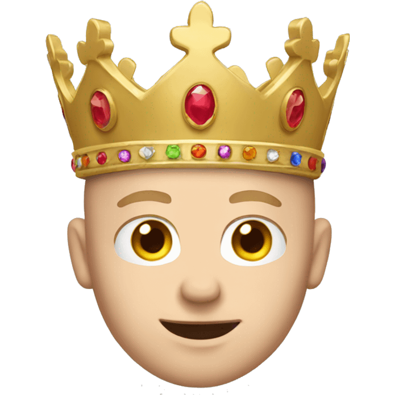 Bald white Man wearing a crown emoji