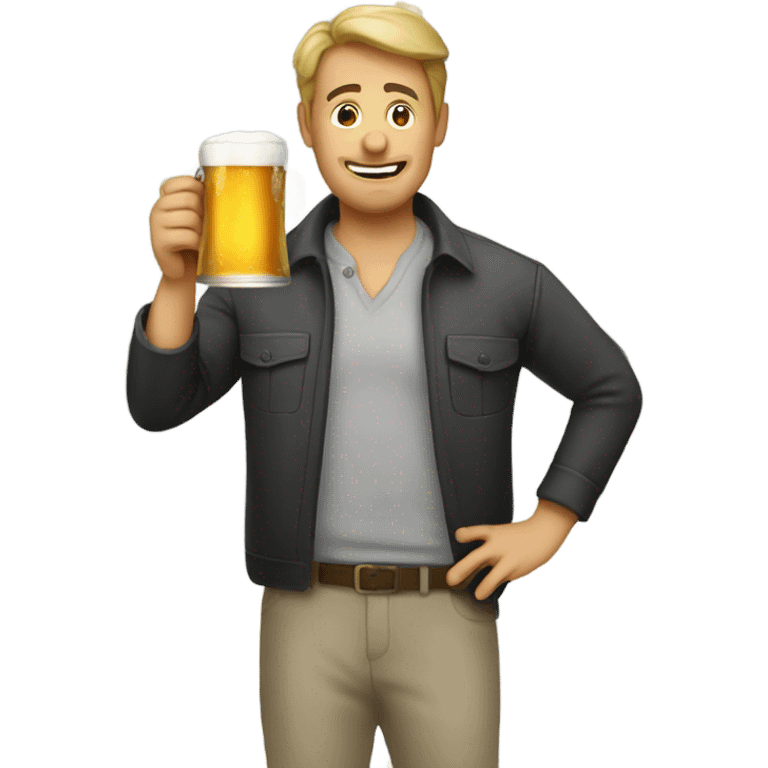 Man drinking beer emoji