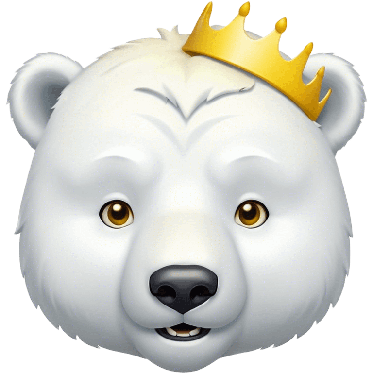 White polar bear with half open cartoony eyes and a yellow halo over his head emoji