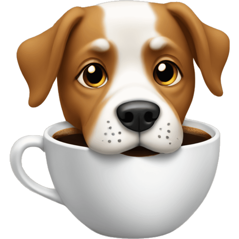 a dog drinking coffee emoji