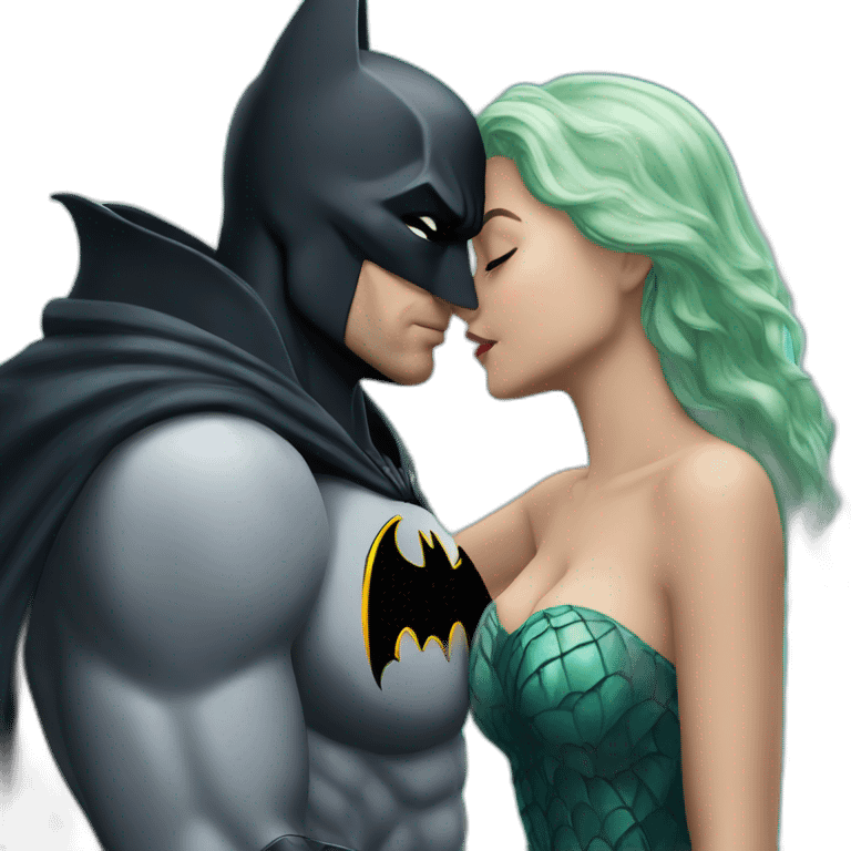 Batman kiss a marmaid girl emoji