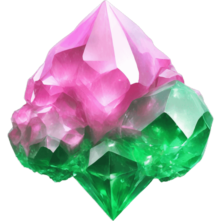 beautiful pink and green crystal cluster emoji