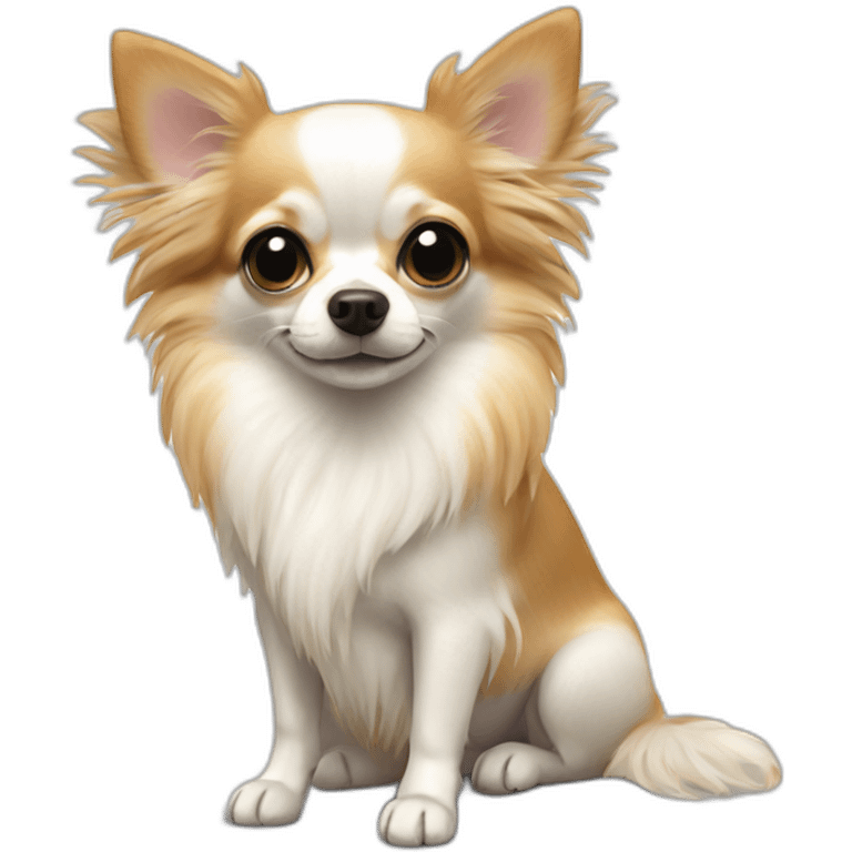 chihuahua longcoat white rice cake emoji