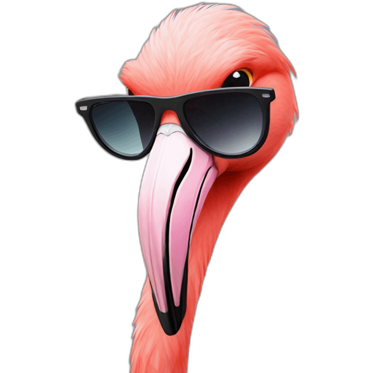 Flamingo wearing sunglass emoji