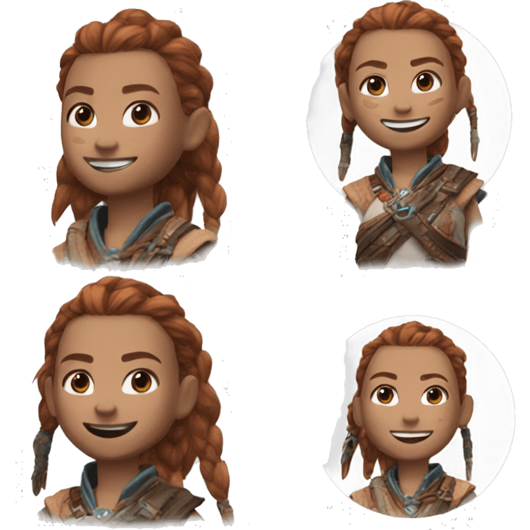 Aloy from horizon forbidden west smiling  emoji