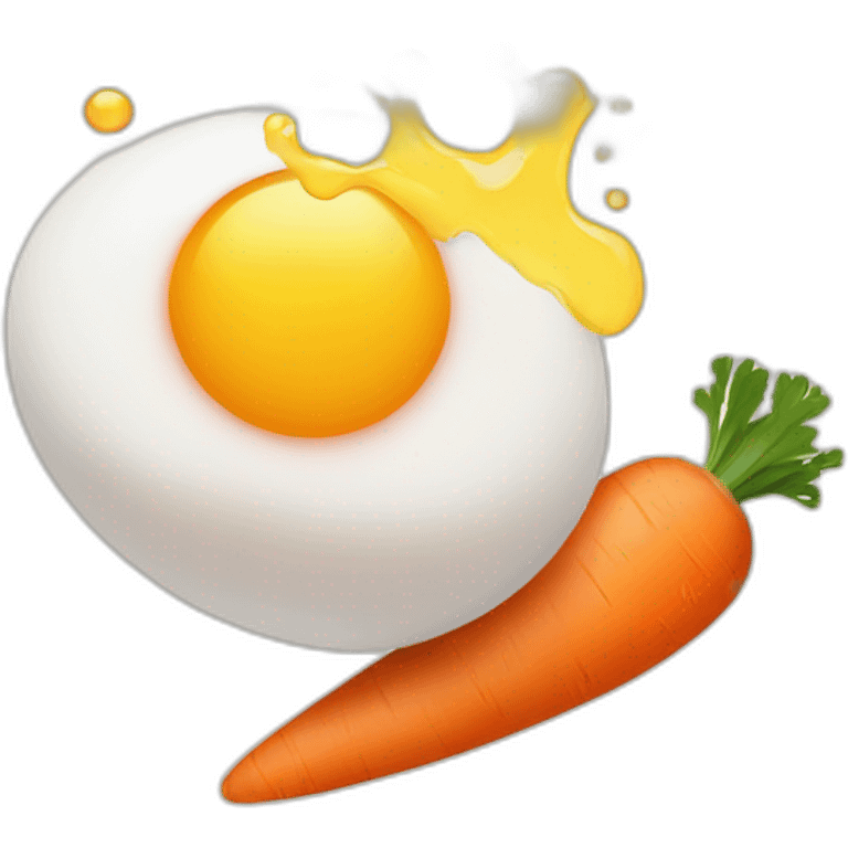 two eggs and a carrot splashing emoji