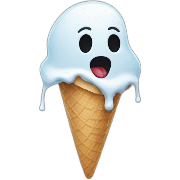 ghost eating ice cream emoji