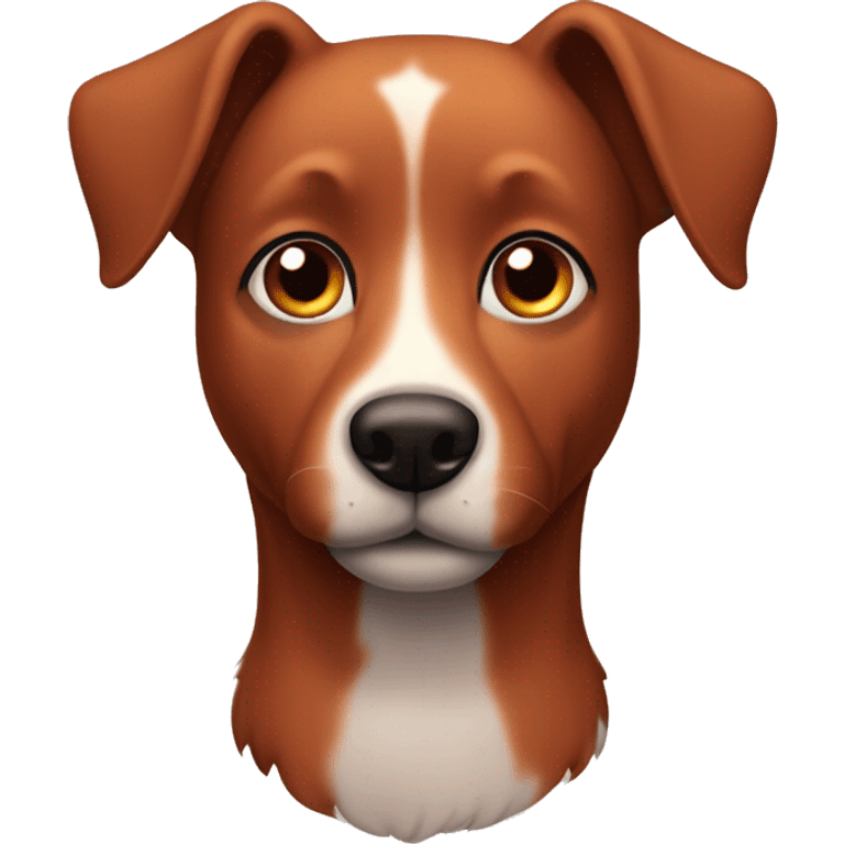 Red healer dog with big brown eyes and eyelashes  emoji