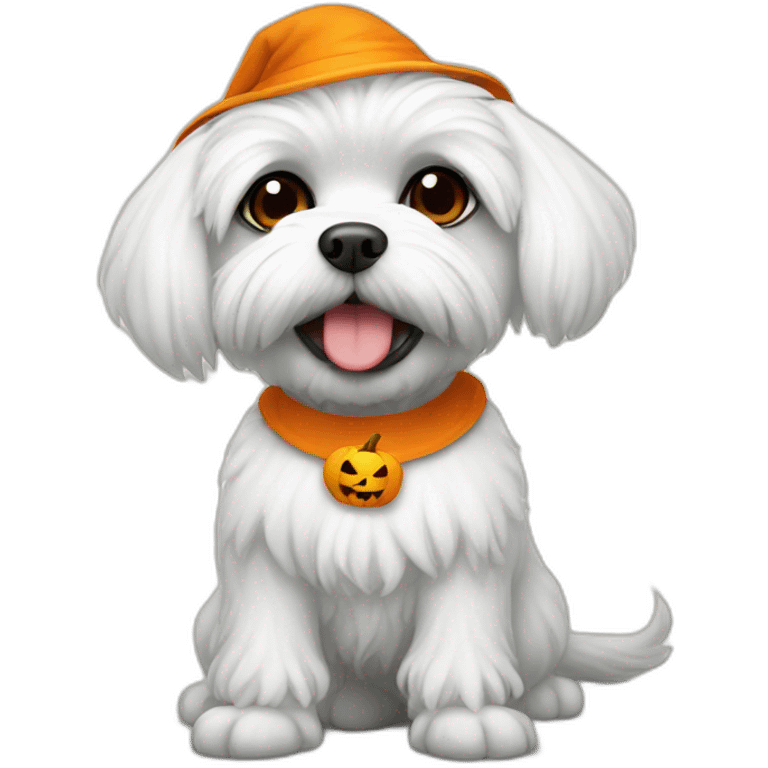 maltese in halloween costume sit emoji