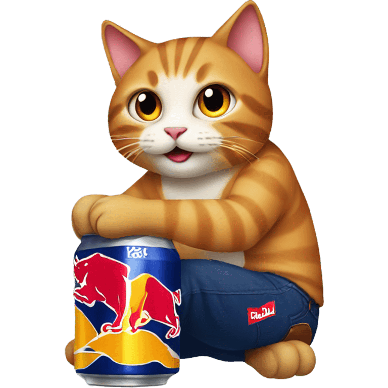 Cat drinking Red Bull  emoji