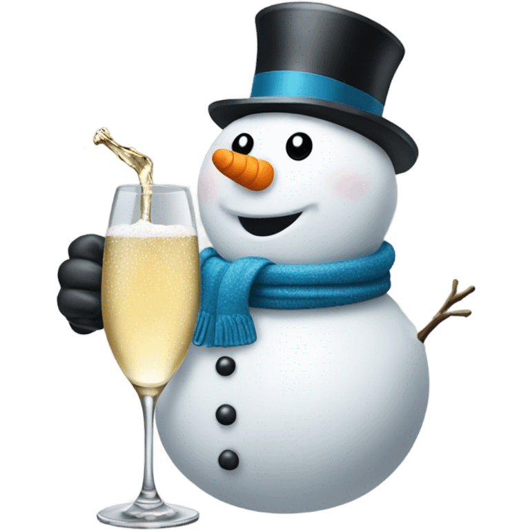 Snowman drinking champagne  emoji