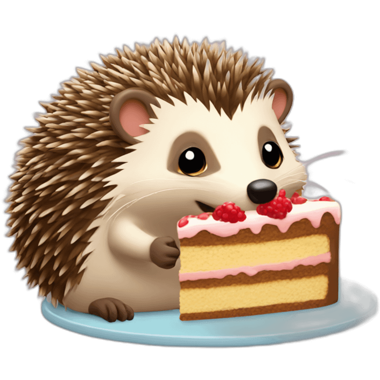 hedgehog-eats-cake emoji