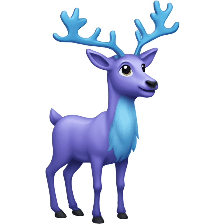 a bluish-purple reindeer emoji